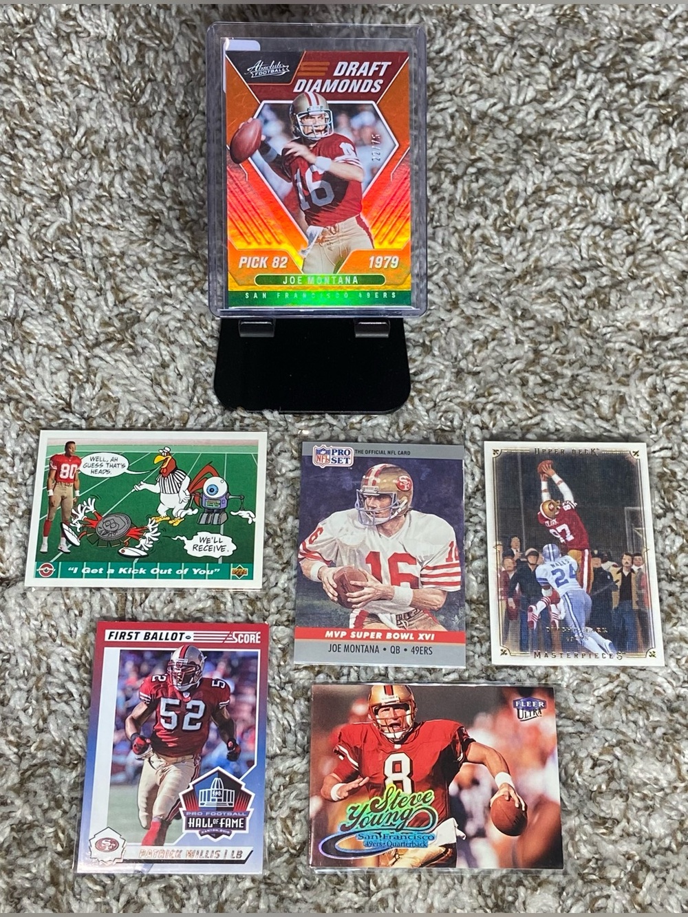 SAN FRANCISCO 49ERS Football Card Lot Of 6ea Montana Rice Young Willis Clark